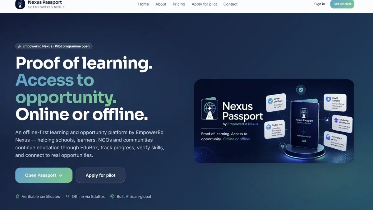 NexusPassport portal connecting EmpowerEd Nexus learning and health products